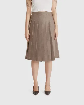 Adjustable Waist Pleated Skirt