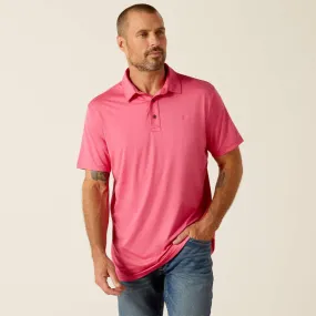 Ariat Mens Charger 2.0 Fitted Polo Pink Pulse