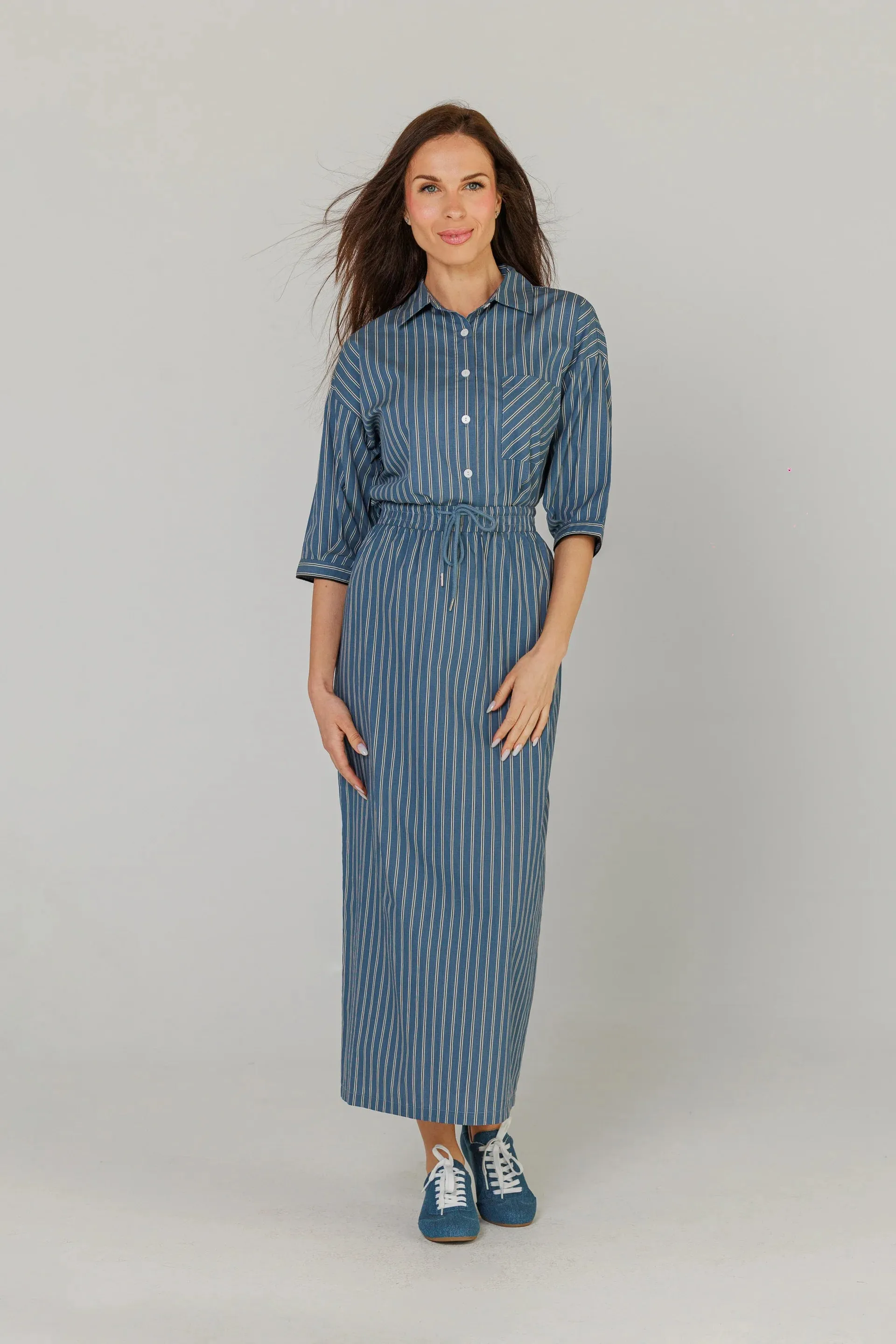 Blue Striped Skirt