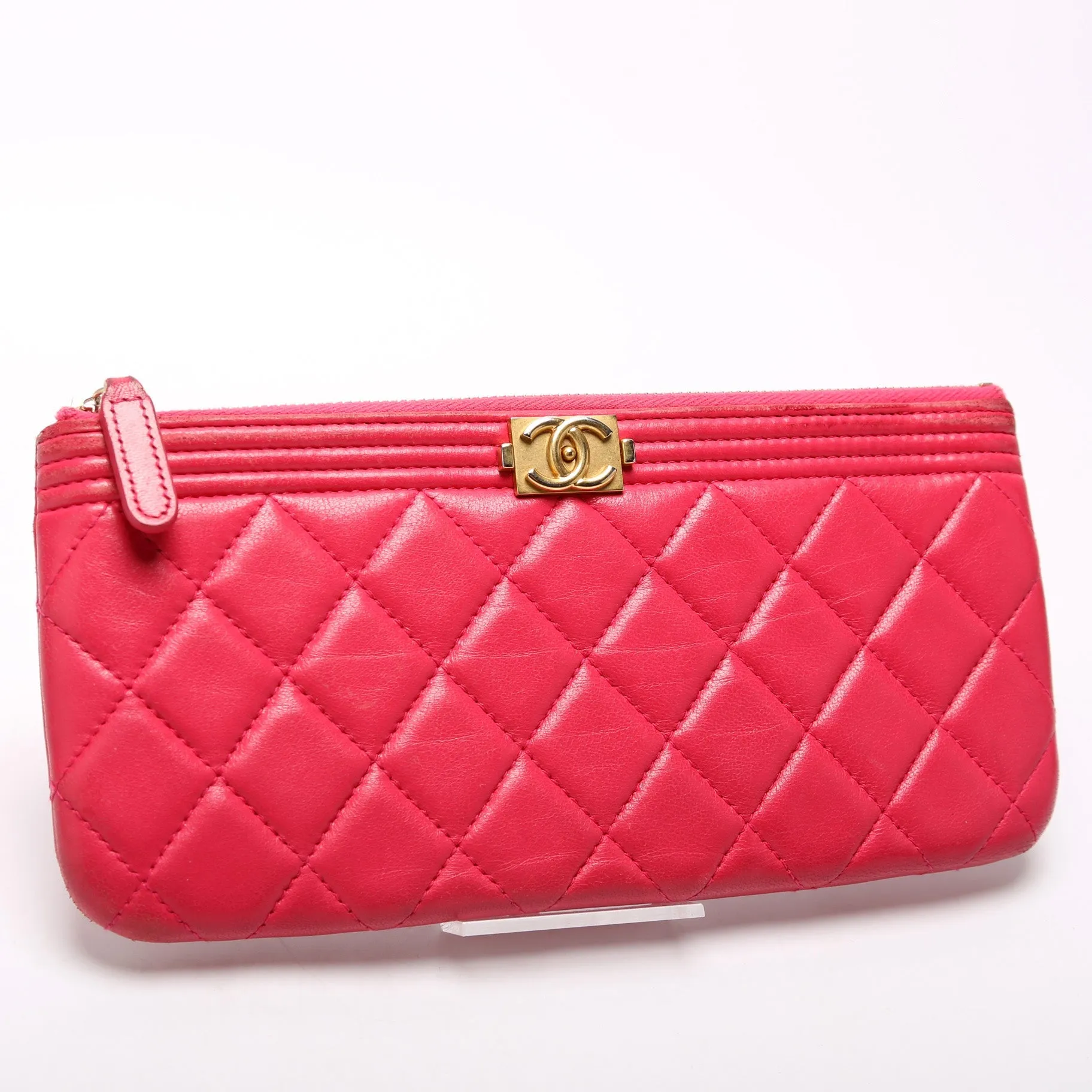 Boy Zipped Pouch Quilted Lambskin