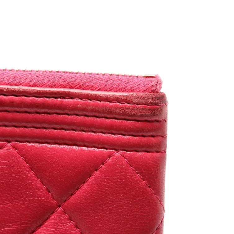 Boy Zipped Pouch Quilted Lambskin