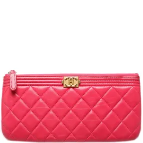Boy Zipped Pouch Quilted Lambskin