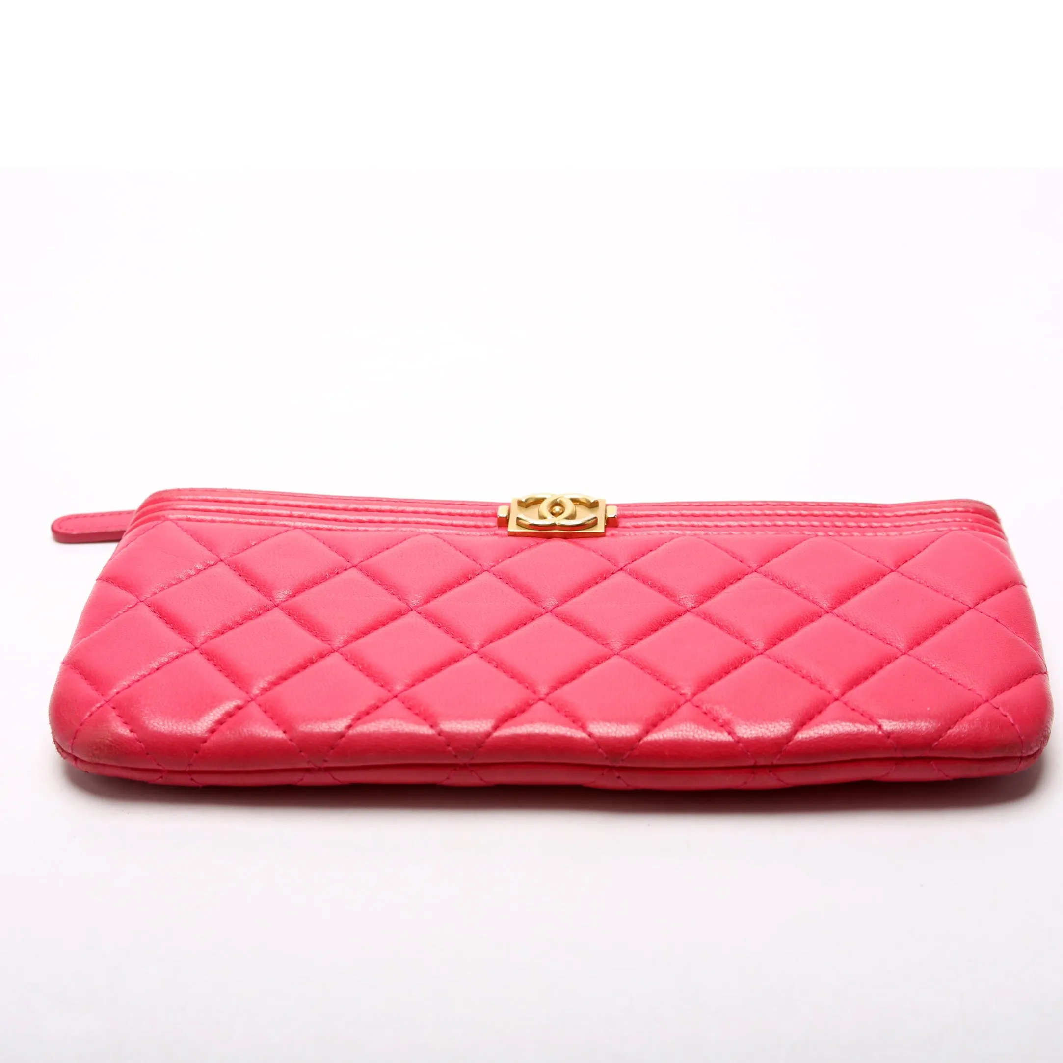 Boy Zipped Pouch Quilted Lambskin
