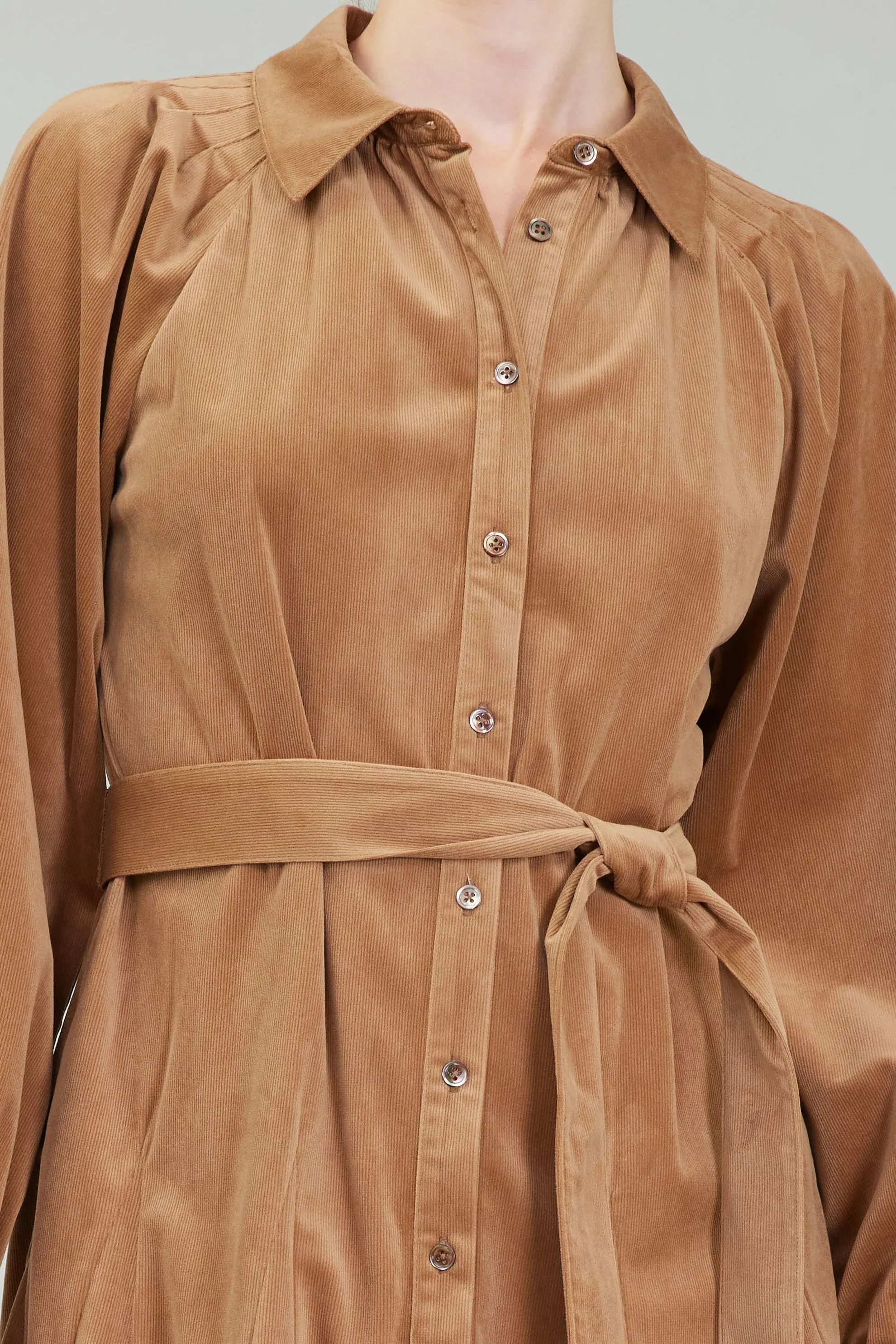 Carmen Corduroy Dress| Light Brown