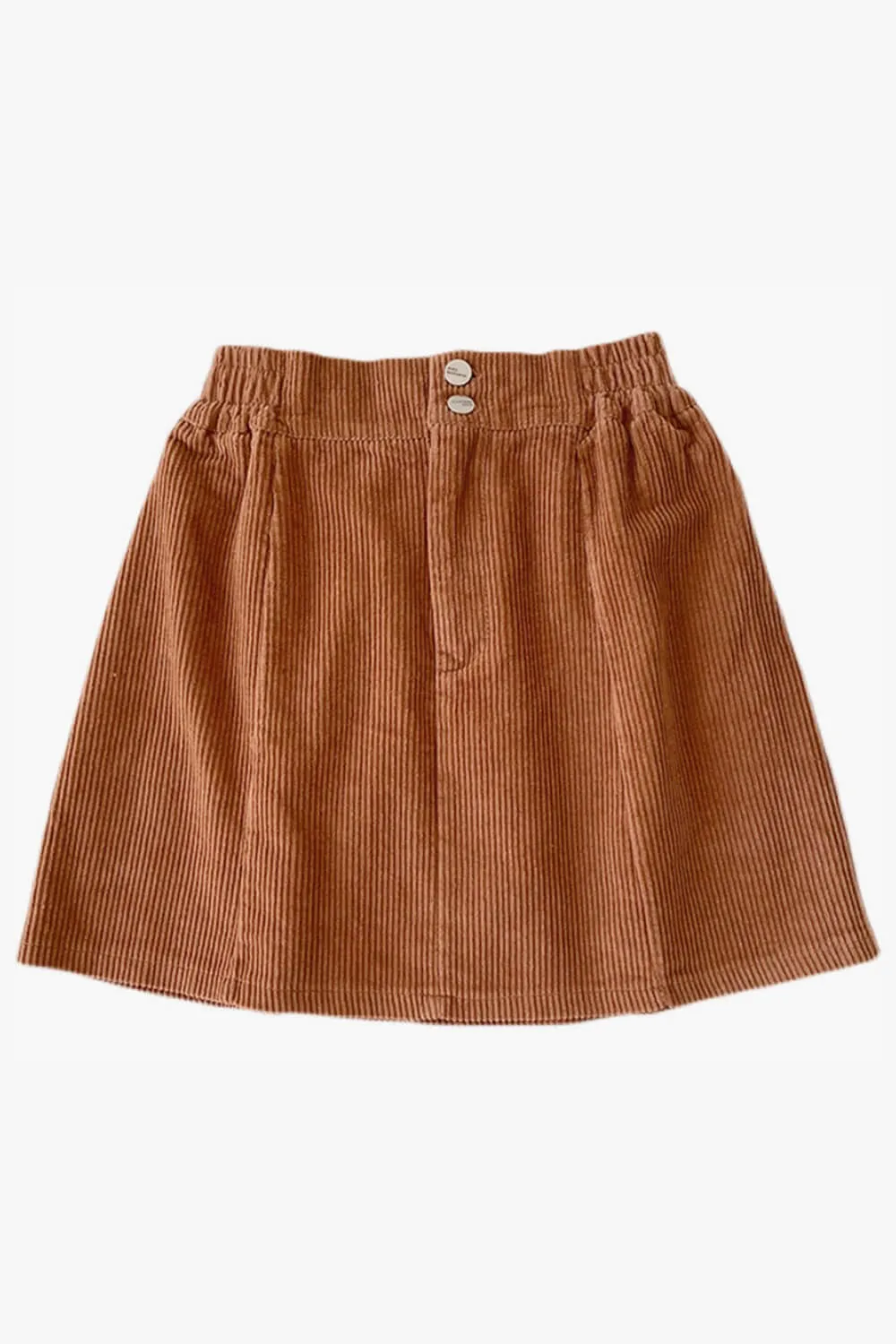Corduroy Mini Skirt Elastic Waist