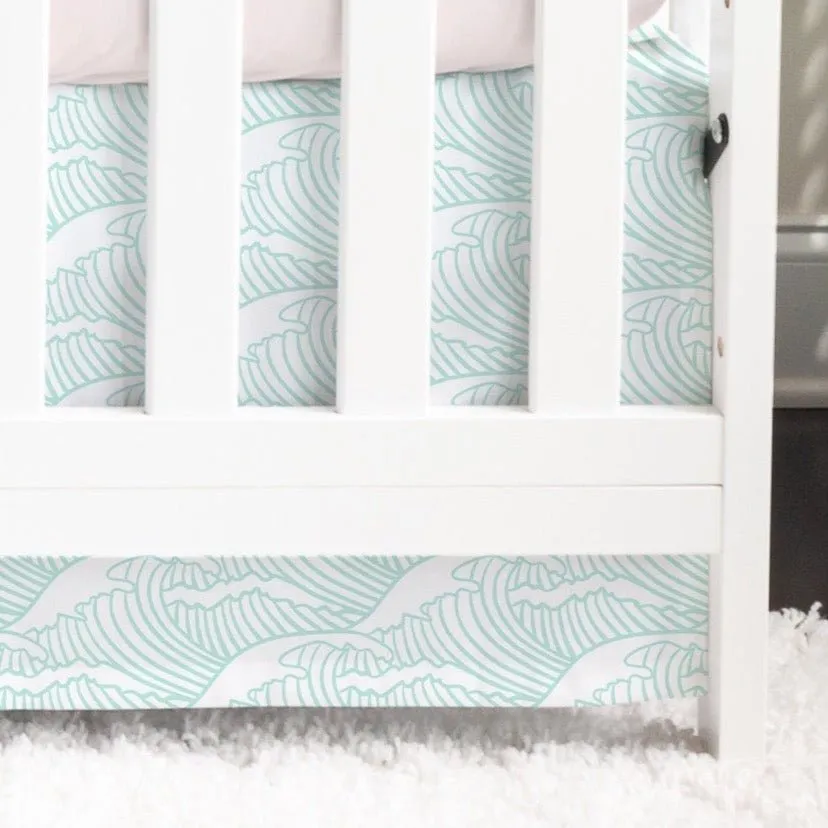 Crib Skirt | Ocean Surfer Waves