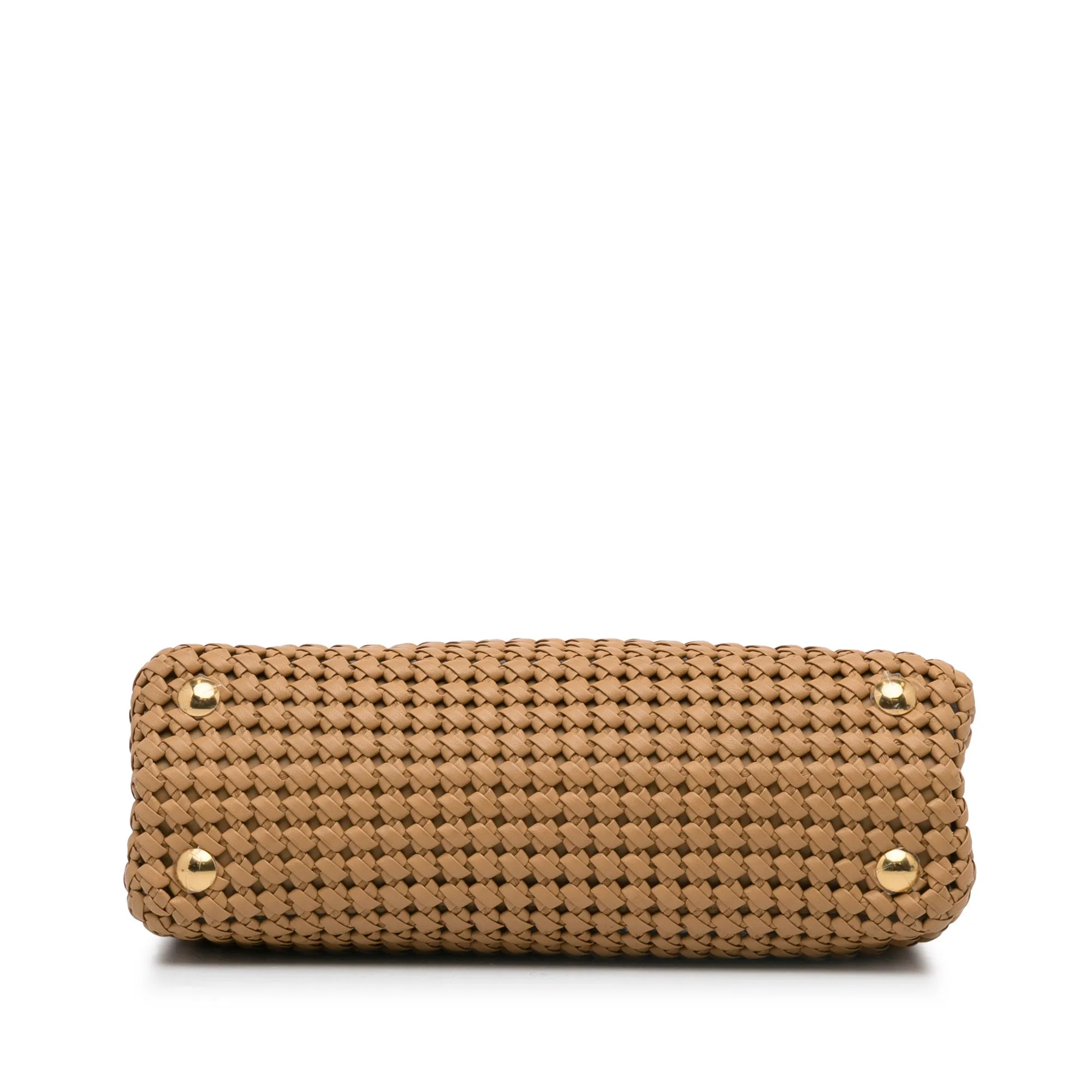 Fendi Peekabo Beige Woven Leather