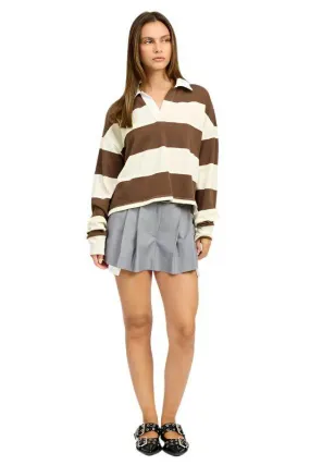 Grey Pleated Mini Skirt