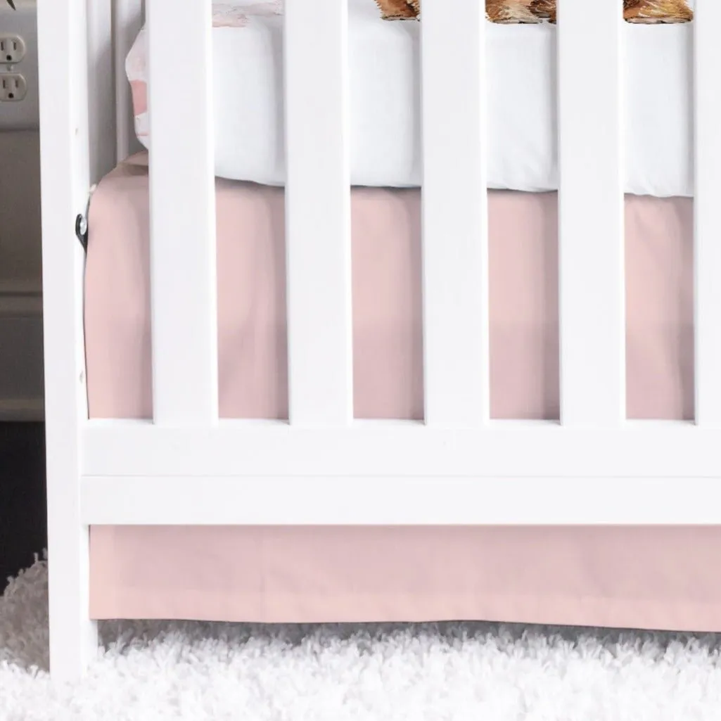 Highland Cow Solid Pink Crib Skirt