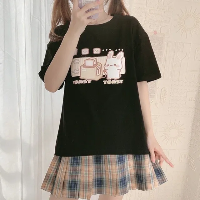 Kawaii Cute Bunny Graphic T-Shirt