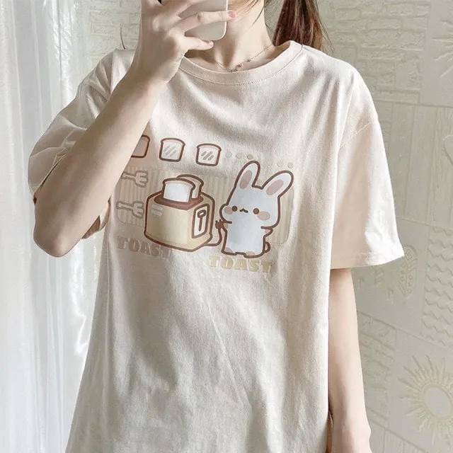 Kawaii Cute Bunny Graphic T-Shirt