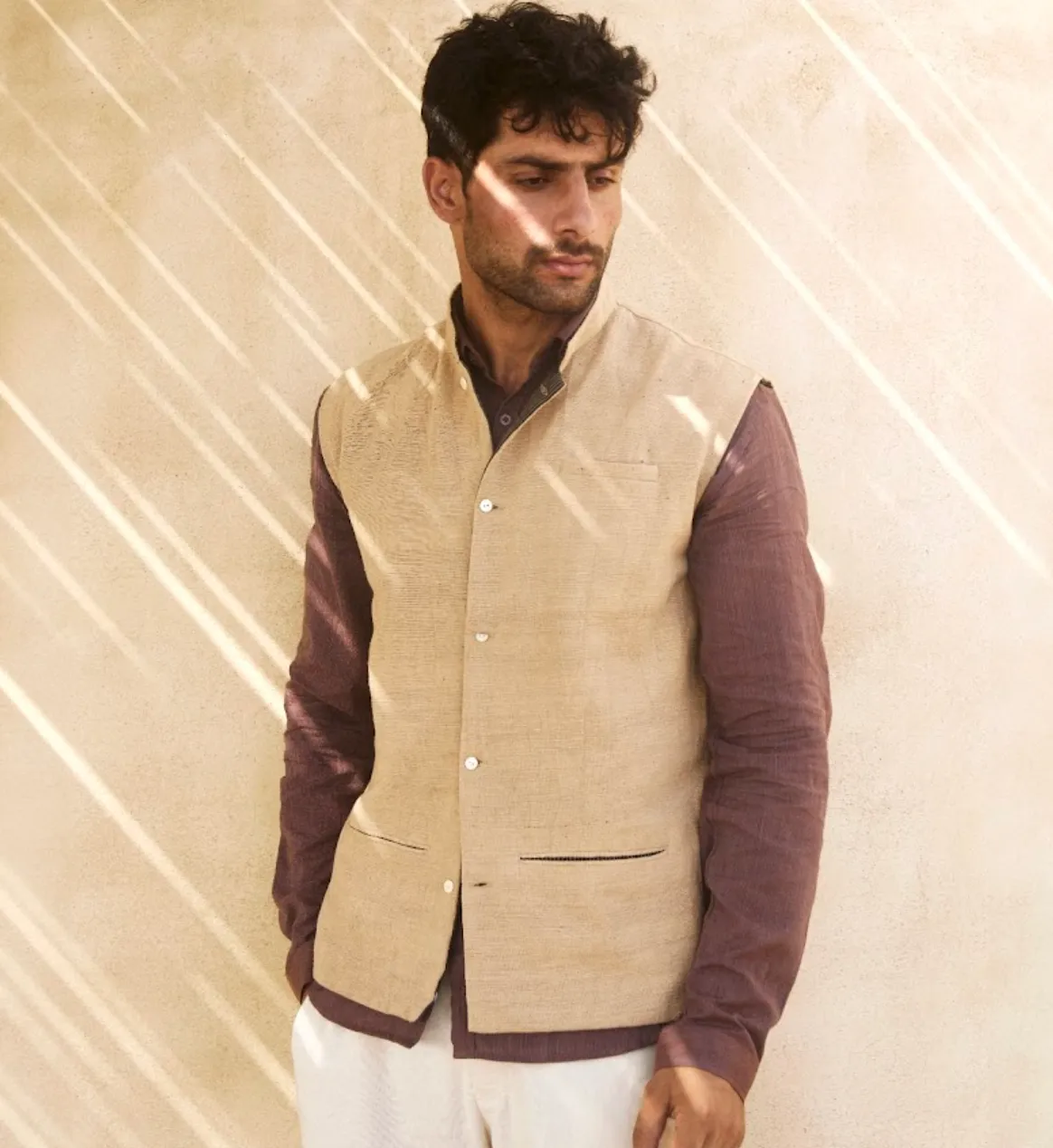 Sand Cotton Waistcoat