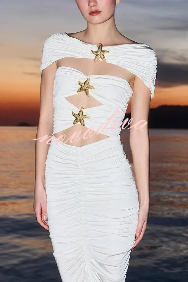 Solid Pleated Holiday Maxi Dress