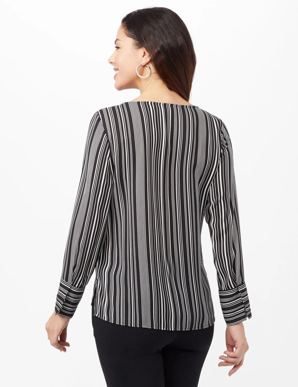 Striped Crepe Blouse