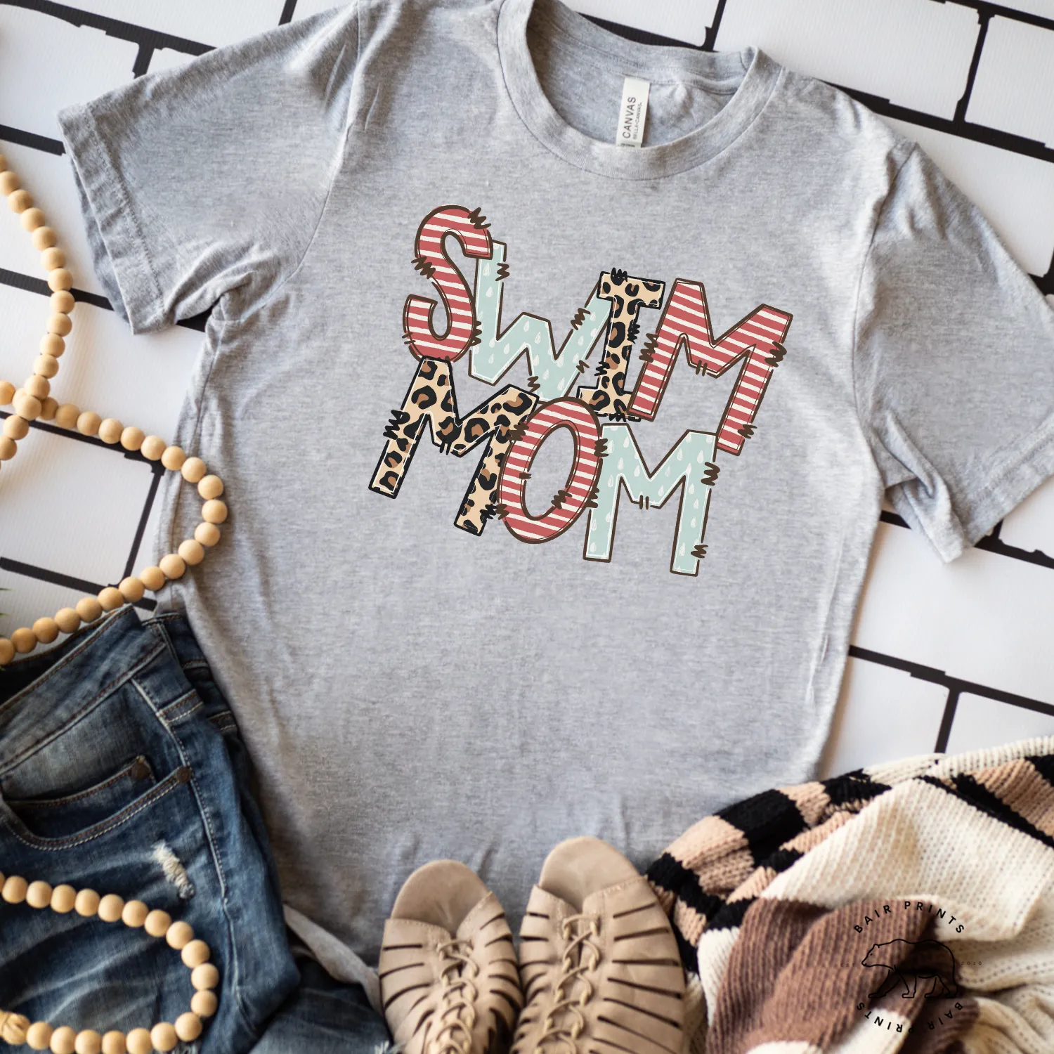 Swim Mom Screen Printed Tee