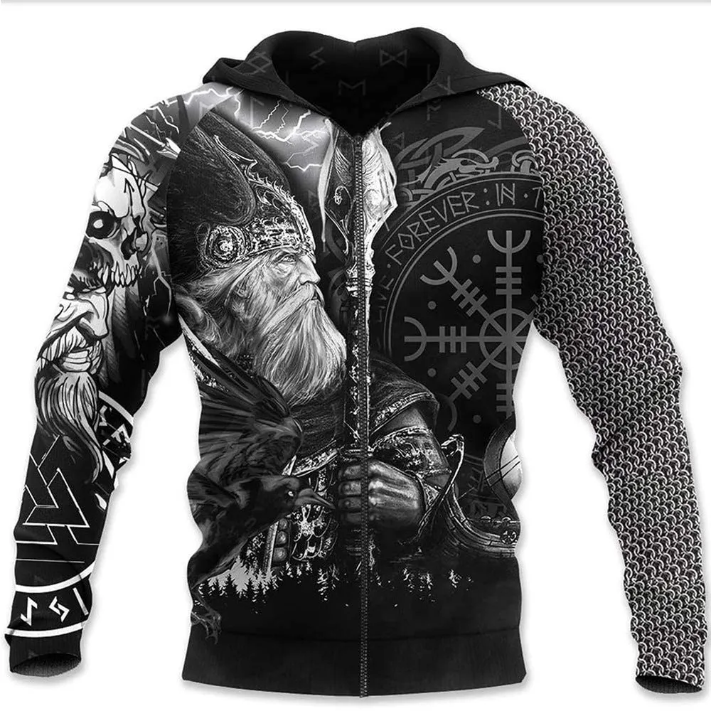Viking Warrior Printed Hoodies Sweatshirts