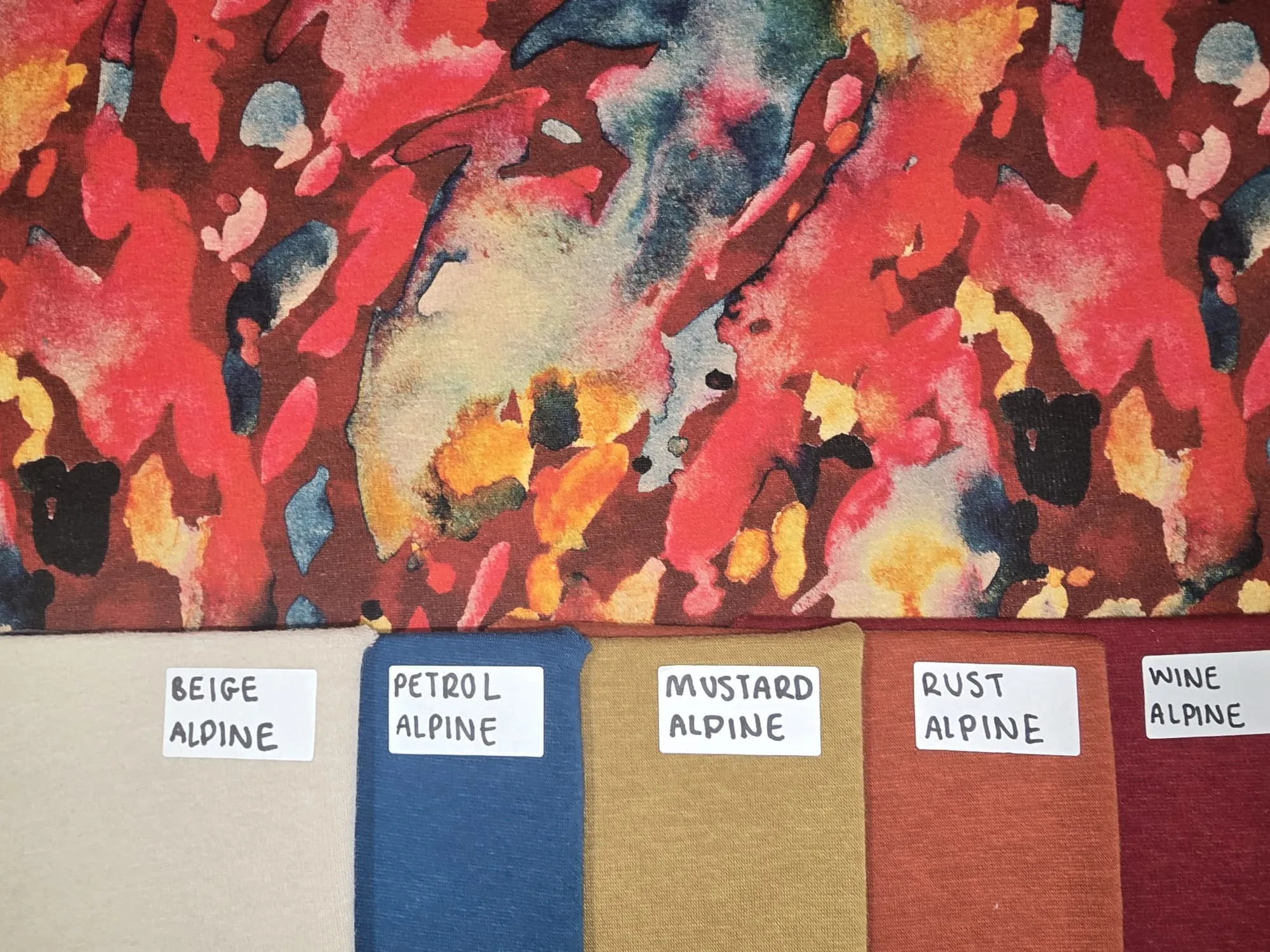 WINE OIL SPILL ALPINE FLEECE PER METRE SALE